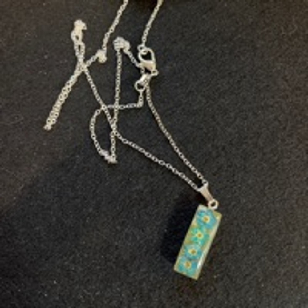 Women's Necklace, One Size, Blue flowers